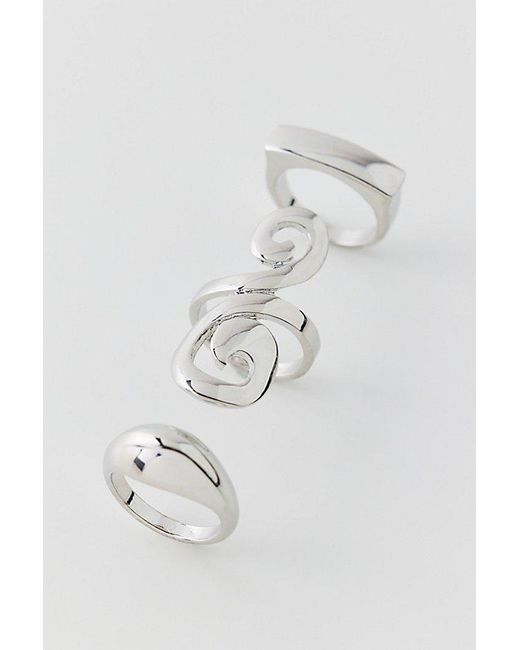Urban Outfitters Blue Modern Swirl Ring Set