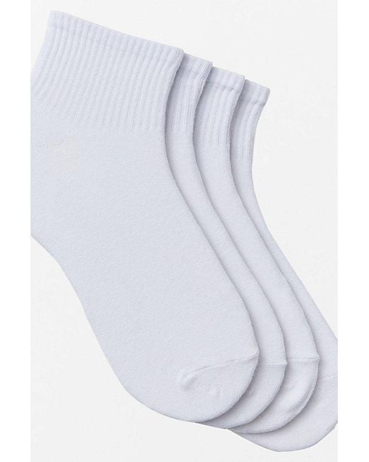 Urban Outfitters White Classic Quarter Crew Sock 2-Pack