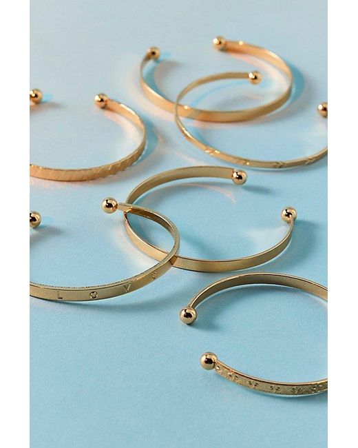 Urban Outfitters Black Etched Metal Open Cuff Bracelet Set