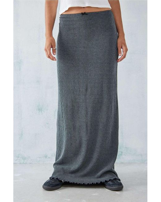 Urban Outfitters Gray Uo Washed Ribbed Maxi Skirt