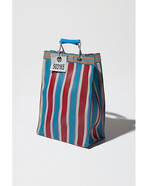 Puebco Blue Tall Recycled Plastic Stripe Bag