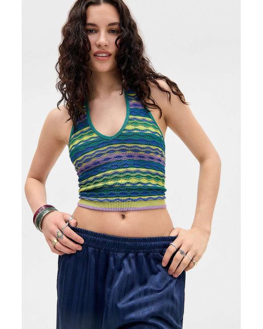 Out From Under Blue Luca Halter Top 2xs/xs At Urban Outfitters