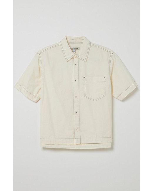 Urban Outfitters White Uo Cooper Solid Button-Down Shirt Top for men