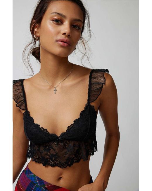 Out From Under Chloe Lace Swiss Dot Bralette Top in Black Lyst UK