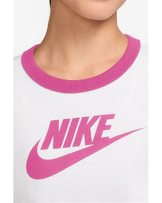 Nike White Sportswear Graphic Ringer Tee