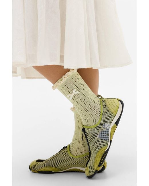 Out From Under Natural Pointelle Bow Socks