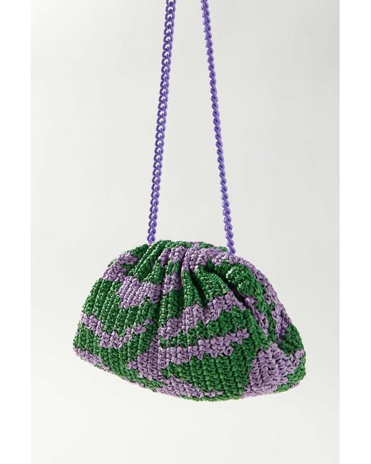 Maria La Rosa Game Crochet Clutch Bag in Green | Lyst