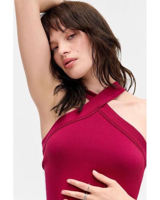 Silence + Noise Red Silence + Noise Gia Seamless Halter Top