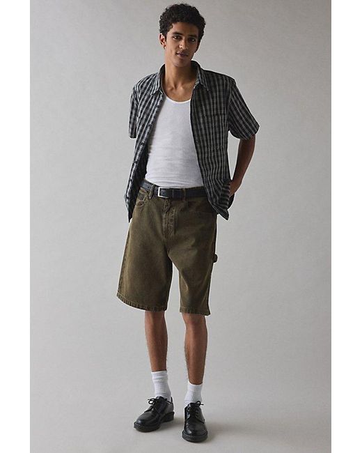 Thrills Black Big Slacker Denim Short for men
