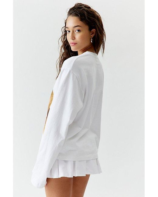 Urban Outfitters White Hate You Teddy Long Sleeve Tee