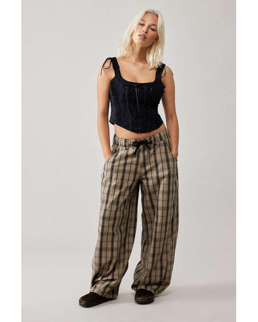 BDG Brown Carter Cocoon Check Pants