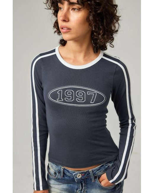 Urban Outfitters Blue Uo 1997 Long Sleeve Top