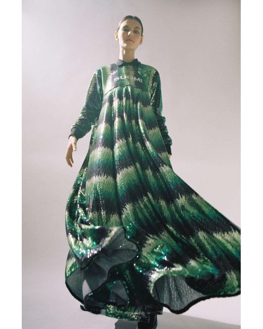 Adidas Green X Anna Isoniemi Sequinned Maxi Dress
