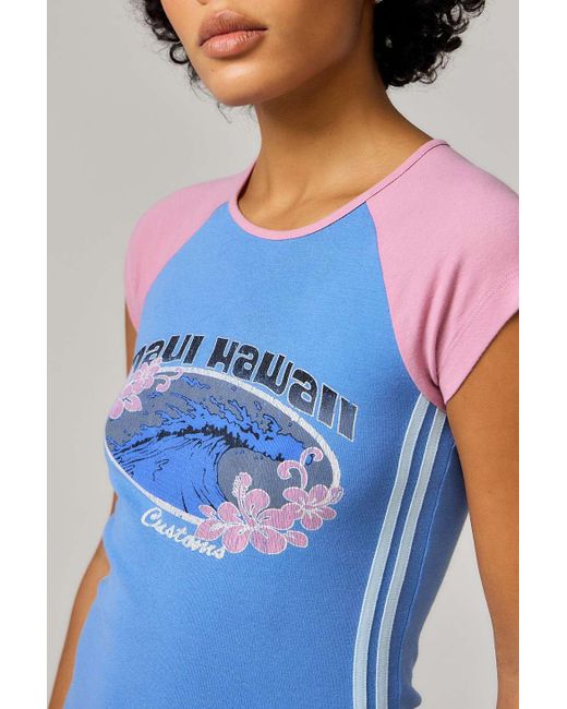 Urban Outfitters Blue Uo Hawaii Surf T-shirt Dress