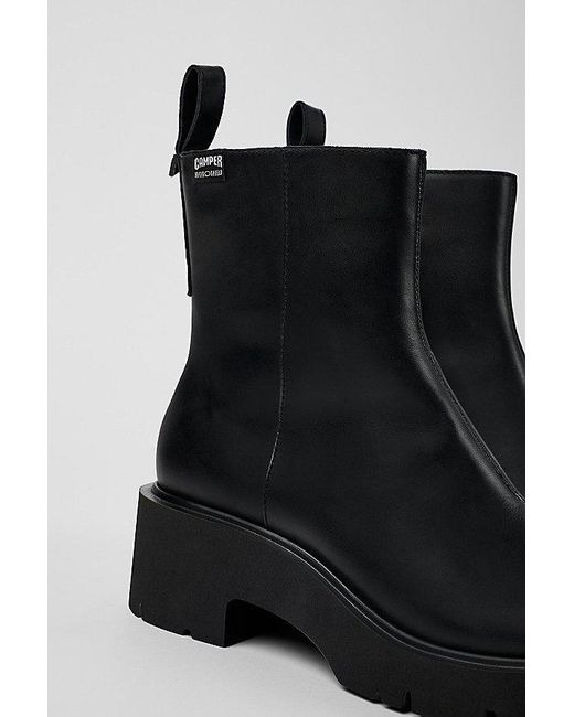 Camper Black Milah Leather Zip Boot