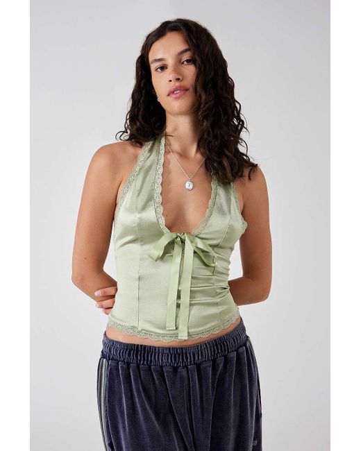 Kimchi Blue Gray Farrah Halterneck Top