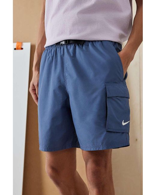 Nike Blue Slate Belted Swim Shorts for men