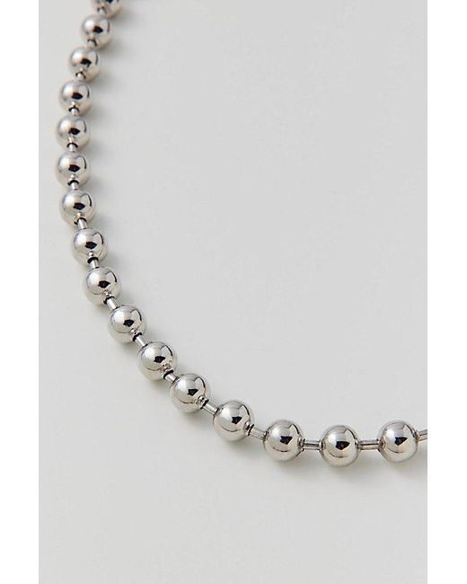 Urban Outfitters Metallic Stainless Steel Ball Bead Statement Necklace for men