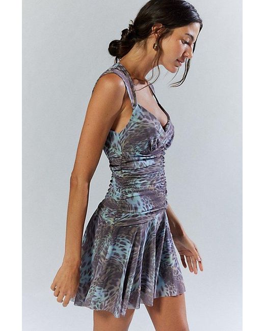 Urban Outfitters Natural Uo Tish Drop-Waist Mini Dress