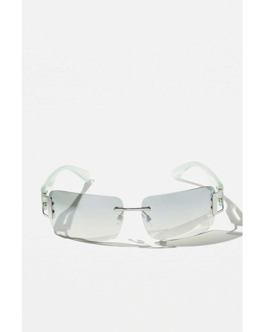 Urban Outfitters Blue Uo Maxine Y2k Rimless Sunglasses