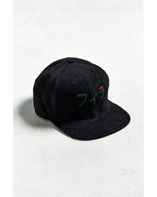 Fila Fila Japanese Corduroy Baseball Hat in Black for Men | Lyst
