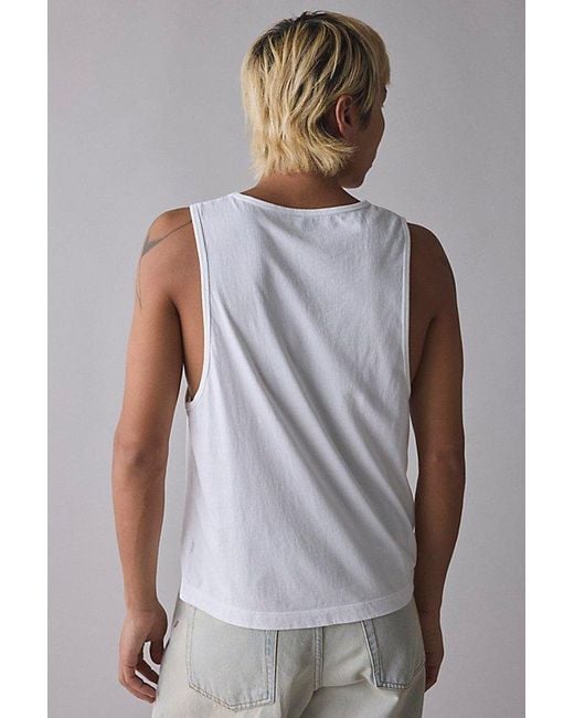 BDG White Axel Boxy Cotton Tank Top for men