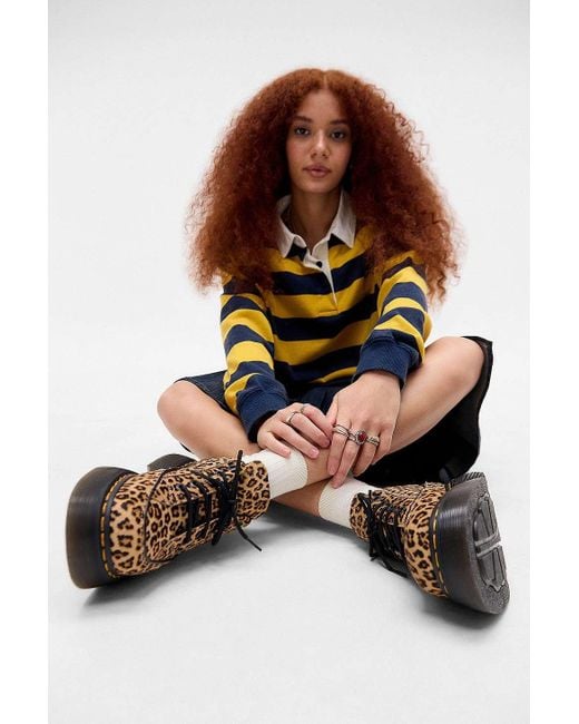 Dr. Martens Brown Buzz 5-eye Leopard Shoes