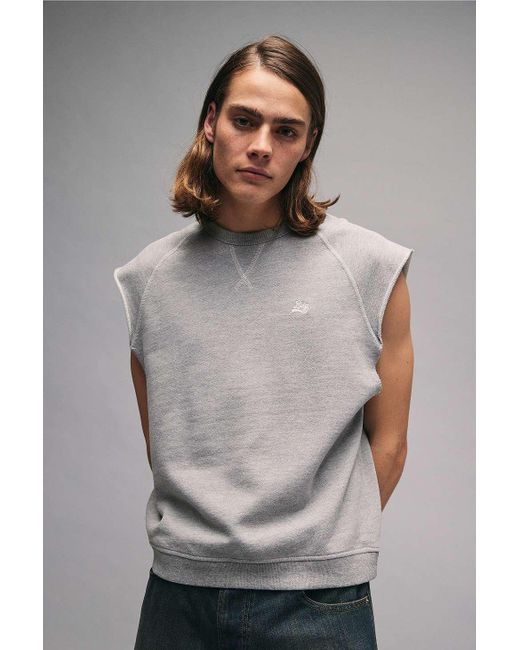 BDG Gray Olly Cut-off Raglan Sweatshirt for men