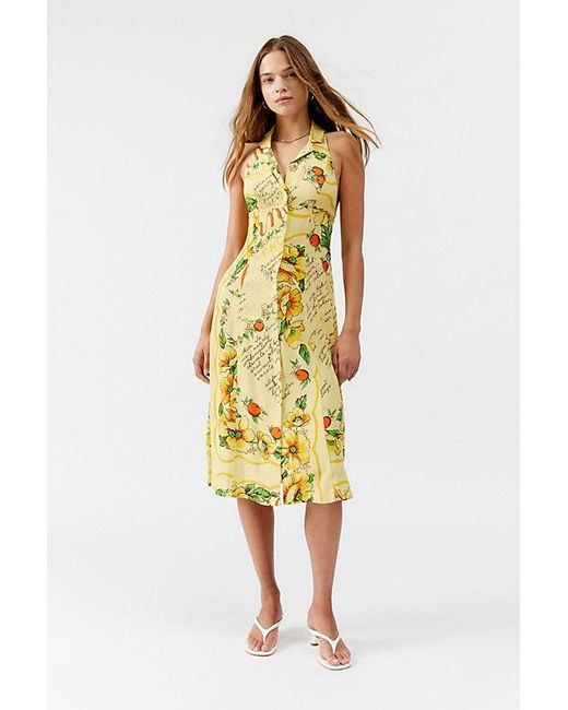 Urban Outfitters Yellow Uo Willow Midi Dress
