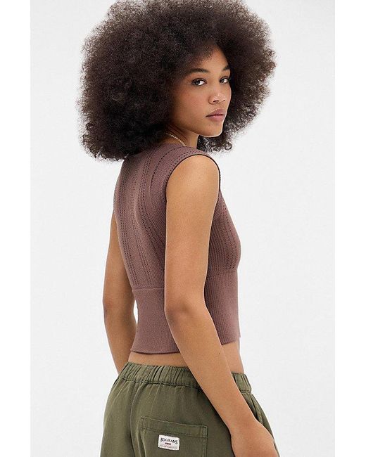 Out From Under Brown Winnie Cap Sleeve Top