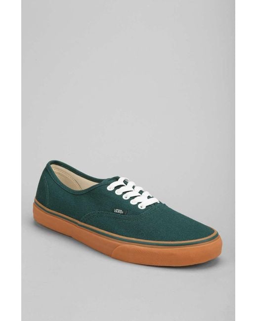 Vans Authentic Gum Sole Sneaker in Green for Men | Lyst