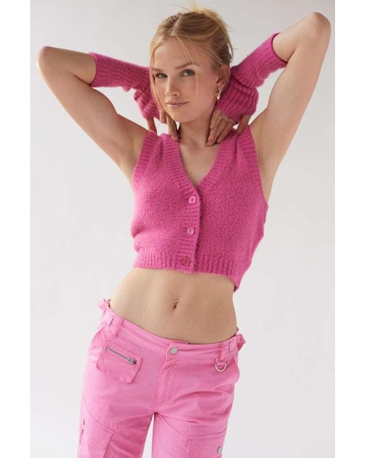 Urban Outfitters Uo Vickie Cropped Sweater Vest And Arm Warmer Set in