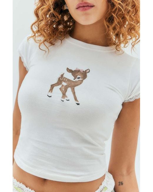Motel White Izzy Deer Baby T-shirt