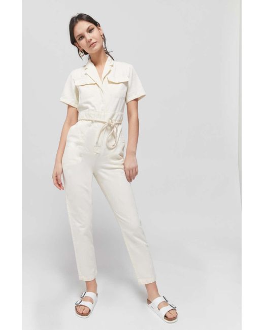 BDG White Lizzy Coverall Jumpsuit