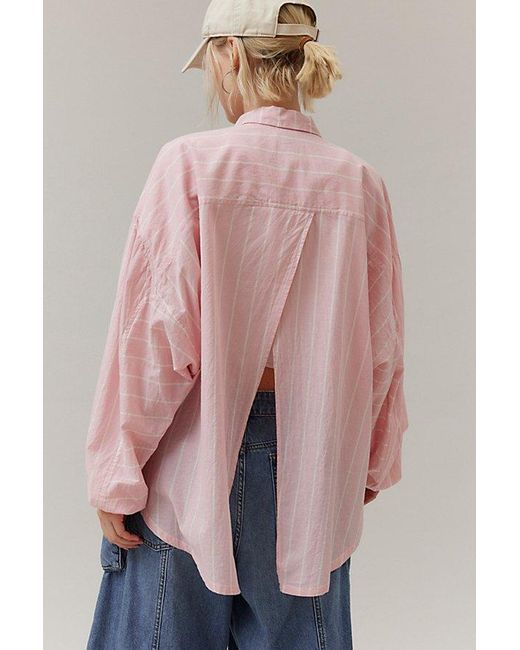 BDG Pink Erin Breezy Button-Down Shirt