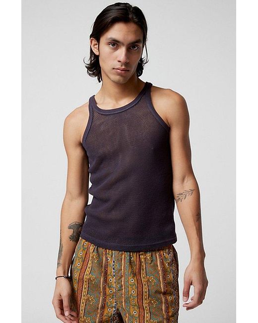 Urban Outfitters Green Uo Slim Mesh Singlet Tank Top for men