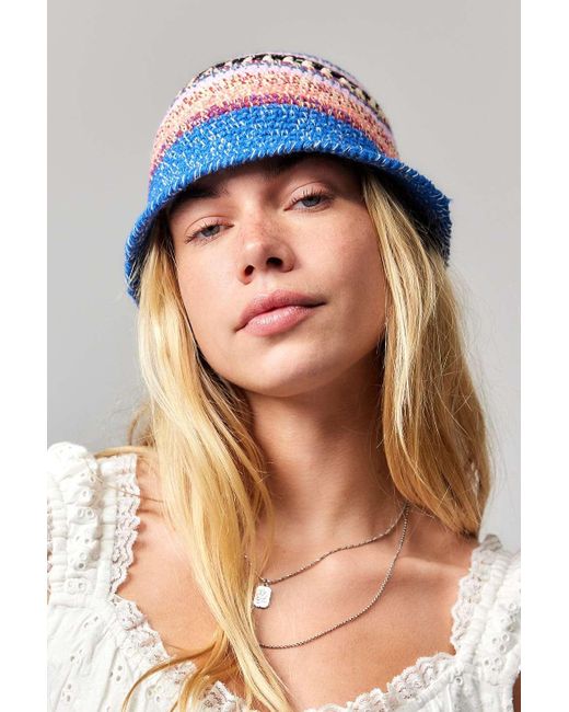 Urban Outfitters Blue Uo Twisted Yarn Bucket Hat