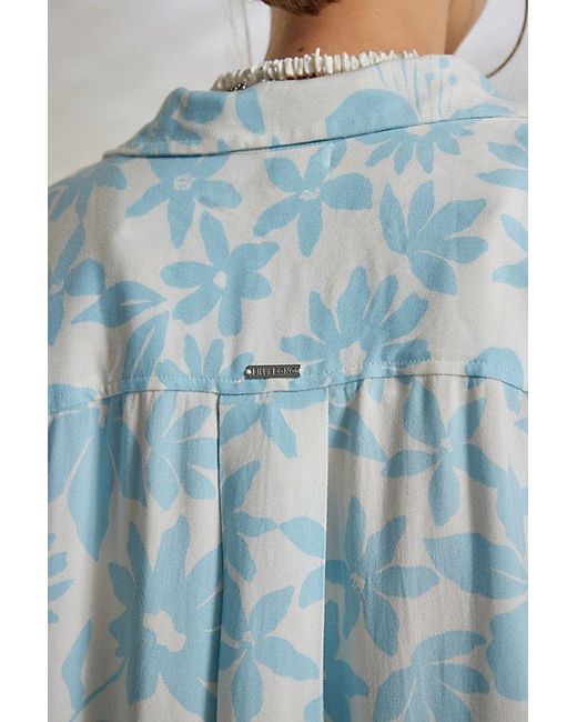 Billabong Blue On Vacation Button-Down Top