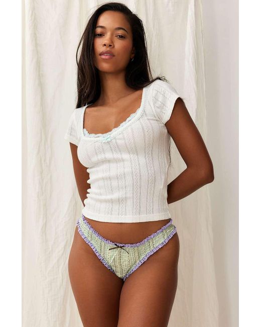 Out From Under White Frilly Thong S At Urban Outfitters
