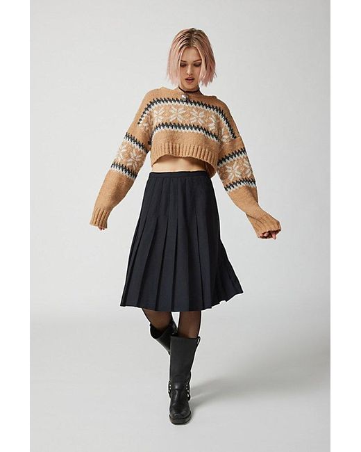 Urban Outfitters Natural Uo Turner Cropped Fair Isle Sweater