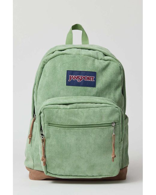 Jansport Green Corduroy Right Pack Backpack