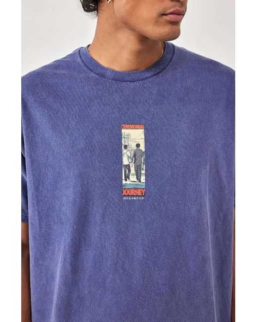 Urban Outfitters Blue Uo Navy Kyoto Town T-shirt