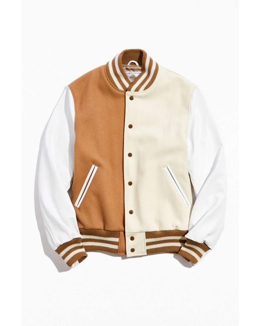Golden Bear Multicolor Uo Exclusive Colorblock Varsity Jacket for men