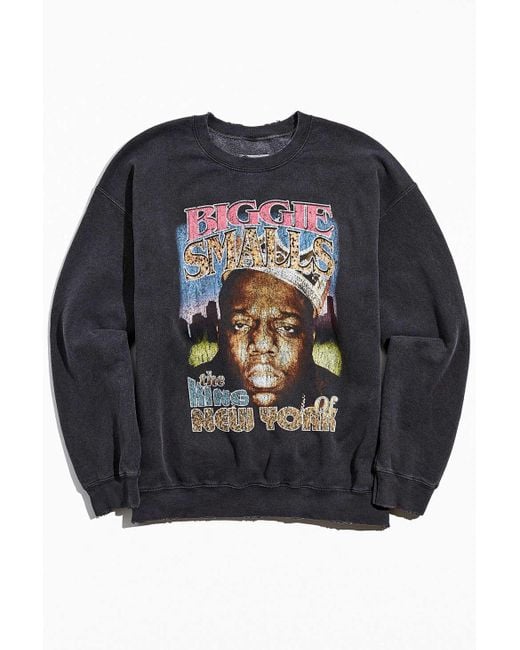 Urban Outfitters Black Biggie Smalls The King Of New York Crew Neck Sweatshirt for men