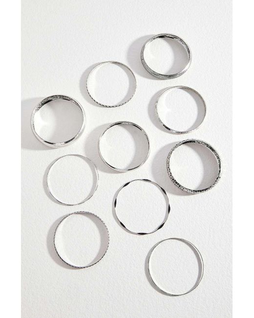 Urban Outfitters White Uo Chunky Mix Bangle Pack