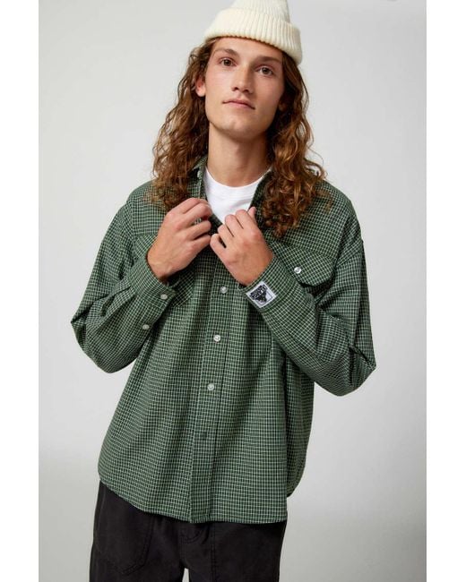X-Large Plaid Long Sleeve Shirt In Green,at Urban Outfitters for Men | Lyst  Canada