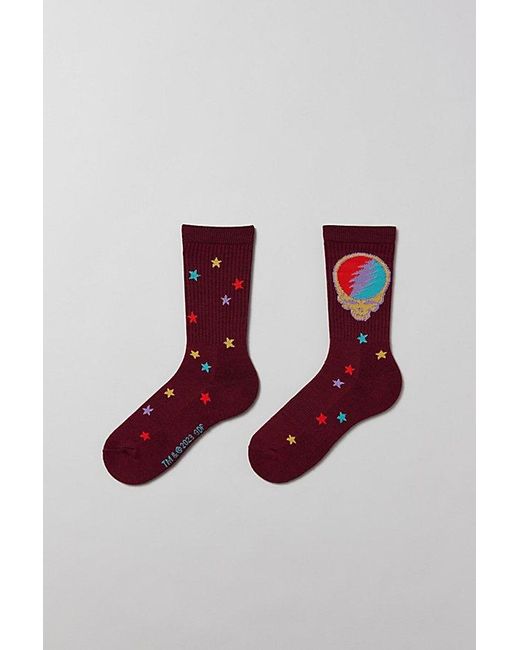 Urban Outfitters Red Grateful Dead Syf Sock for men