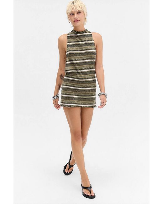 Jaded London Green Lior Knit Backless Mini Dress