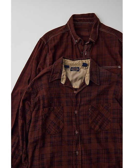 Urban Renewal Brown Remade Overdyed Flannel Shirt