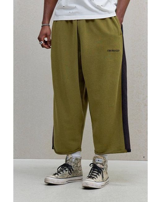 iets frans Green Khaki Harri Raw Hem Crop Joggers for men